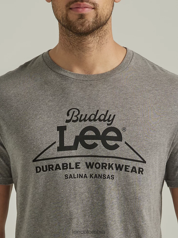 Lee hombres camiseta con estampado de ropa de trabajo duradera grafito ropa Z6H6F868