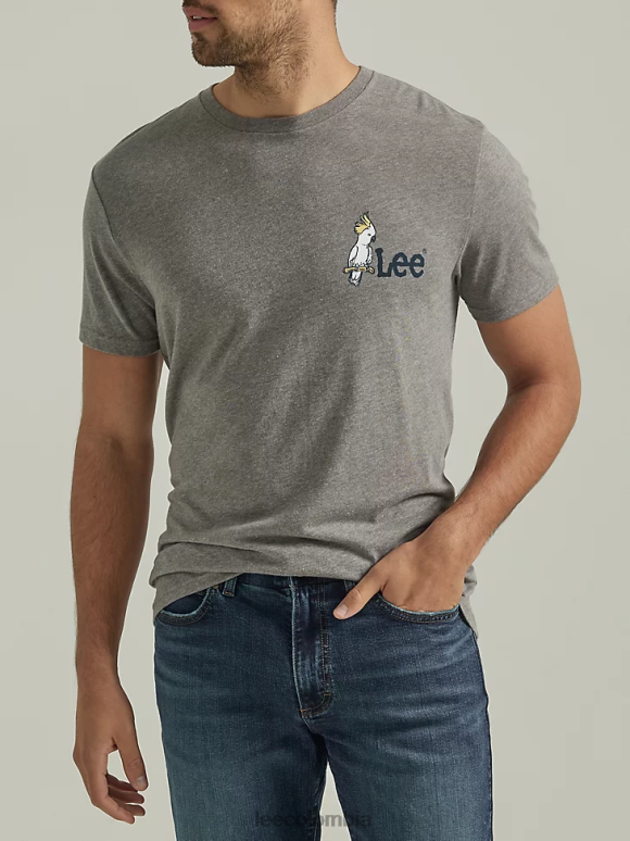 Lee hombres camiseta con estampado tropical grafito ropa Z6H6F850
