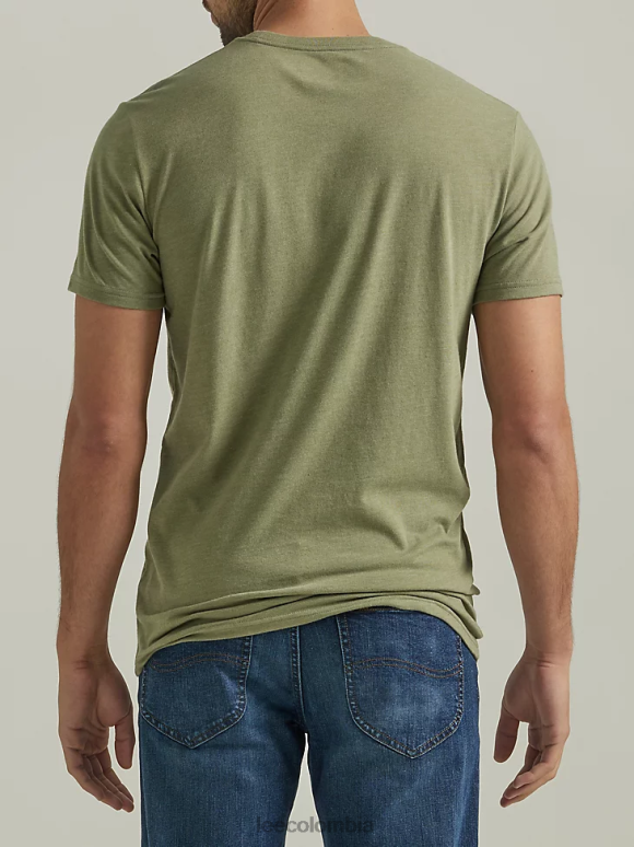 Lee hombres camiseta con gráfico de colina brillante verde liquen profundo ropa Z6H6F842
