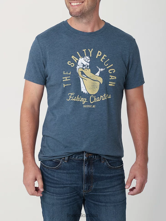 Lee hombres camiseta con gráfico de pelícano salado azul marino de medianoche ropa Z6H6F846