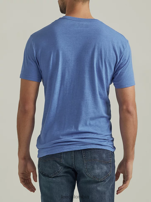 Lee hombres camiseta con logo en bloque azul real ropa Z6H6F851