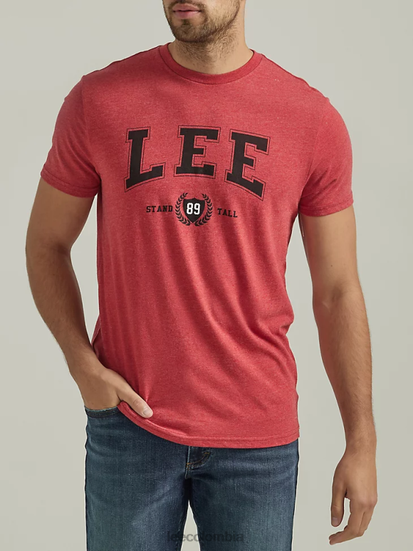 Lee hombres camiseta con logo universitario stand tall rojo ladrillo ropa Z6H6F890