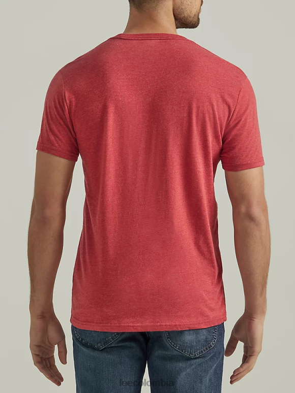 Lee hombres camiseta con logo universitario stand tall rojo ladrillo ropa Z6H6F890