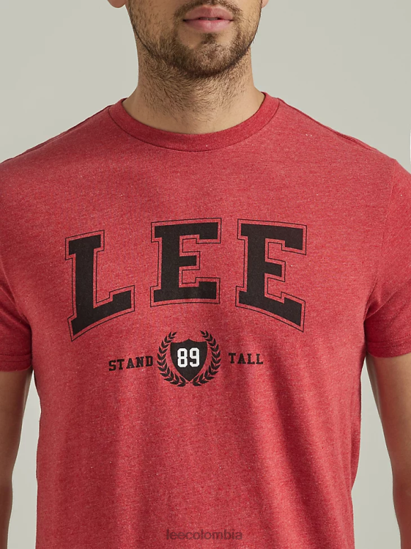 Lee hombres camiseta con logo universitario stand tall rojo ladrillo ropa Z6H6F890