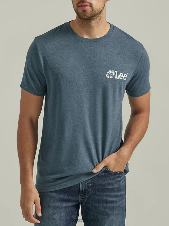 Lee hombres camiseta gráfica de cafetería azul marino de medianoche ropa Z6H6F869