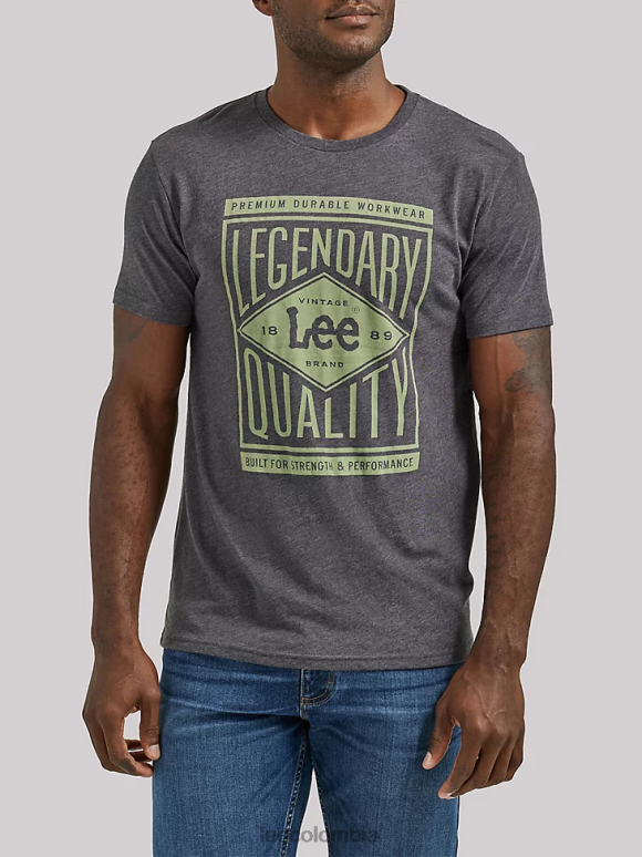 Lee hombres camiseta gráfica de calidad legendaria carbón ropa Z6H6F874