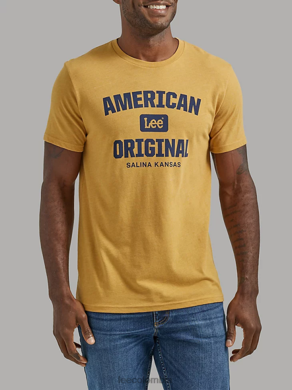 Lee hombres camiseta gráfica original americana oro pálido ropa Z6H6F847