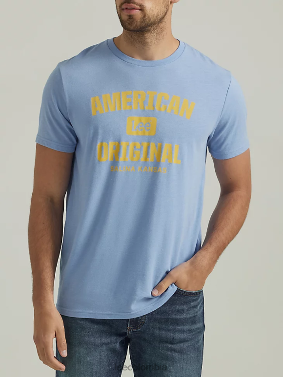 Lee hombres camiseta gráfica original americana preparación azul ropa Z6H6F849