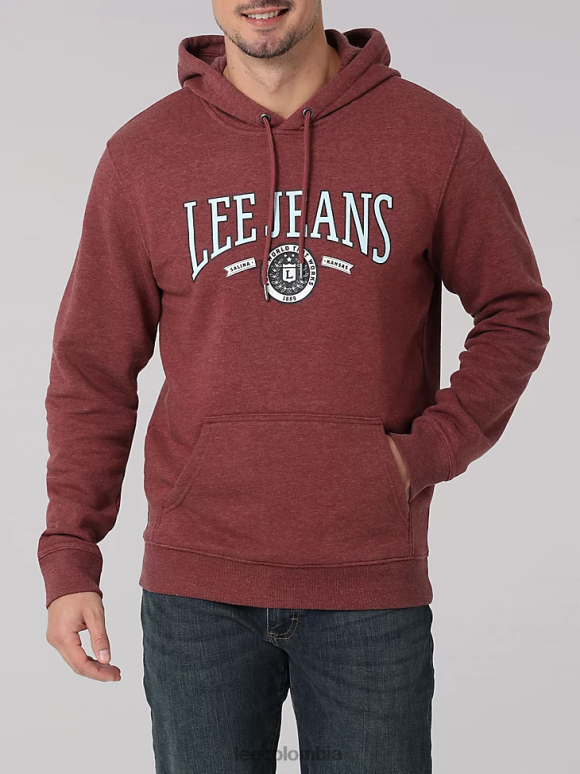 Lee hombres sudadera con capucha y logo militarista brezo burdeos ropa Z6H6F954
