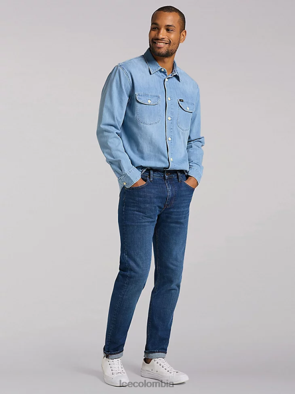Lee hombres colección europea de vaqueros austin regulares cónicos bluegrass medio ropa Z6H6F700