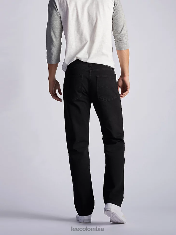 Lee hombres Jean de corte regular y pierna recta (grandes y altos) doble negro ropa Z6H6F577
