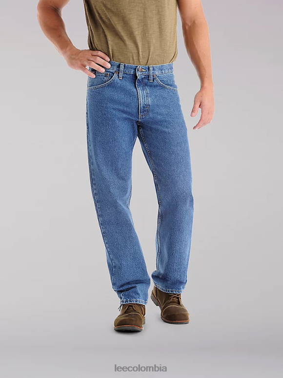 Lee hombres Jean de corte regular y pierna recta (grandes y altos) piedra de pimienta ropa Z6H6F575