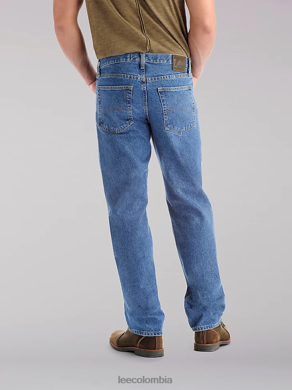 Lee hombres Jean de corte regular y pierna recta (grandes y altos) piedra de pimienta ropa Z6H6F575