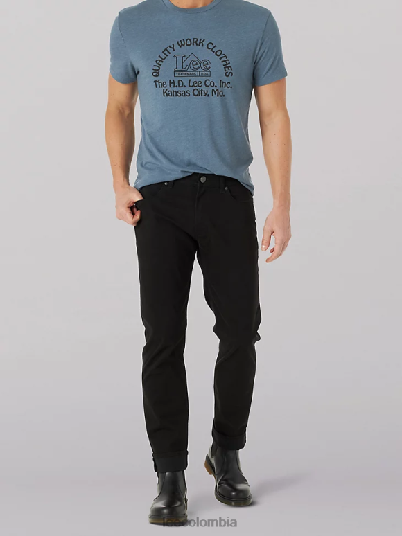 Lee hombres Vaqueros de sarga de ajuste recto súper suaves de movimiento extremo unión-todo negro ropa Z6H6F642