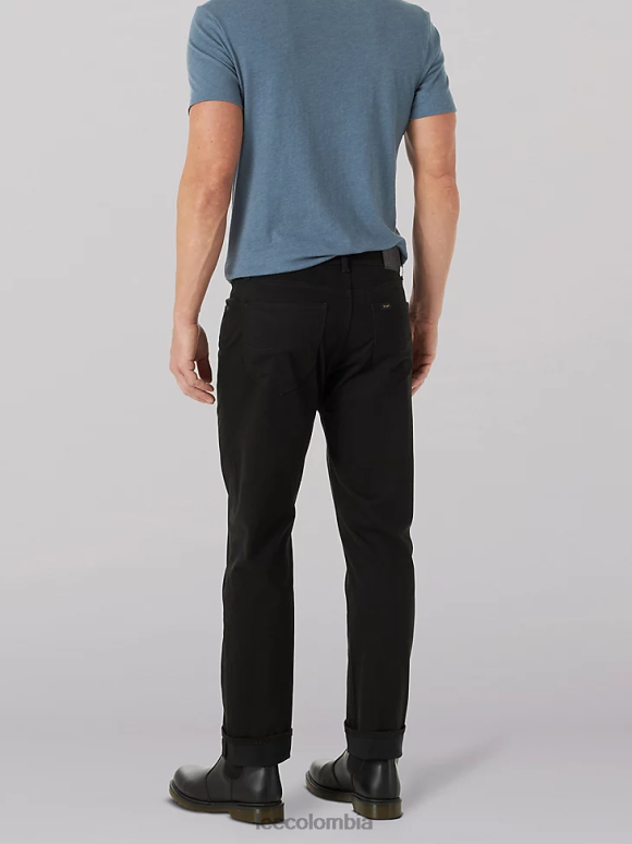 Lee hombres Vaqueros de sarga de ajuste recto súper suaves de movimiento extremo unión-todo negro ropa Z6H6F642