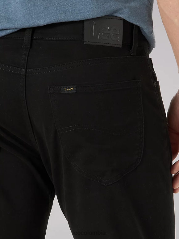 Lee hombres Vaqueros de sarga de ajuste recto súper suaves de movimiento extremo unión-todo negro ropa Z6H6F642