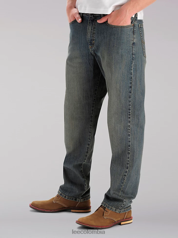 Lee hombres Vaqueros holgados de pierna recta con ajuste personalizado (grandes y altos) piedra desgastada ropa Z6H6F583