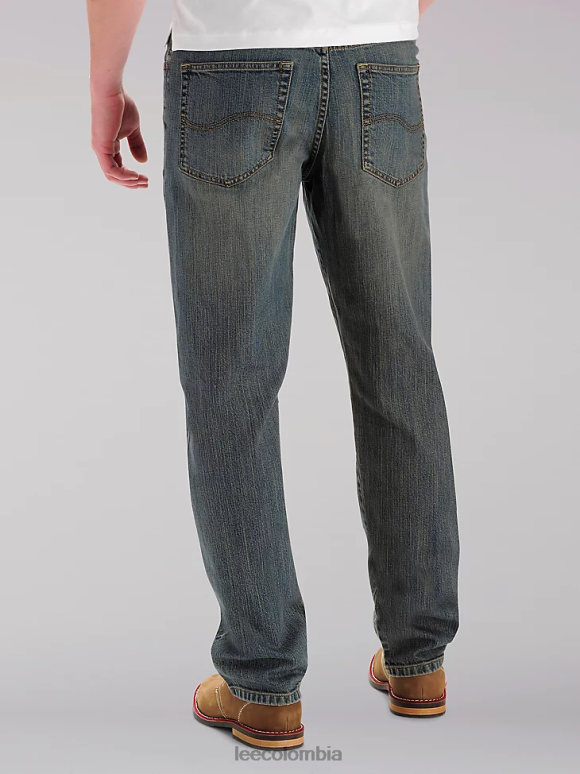 Lee hombres Vaqueros holgados de pierna recta con ajuste personalizado (grandes y altos) piedra desgastada ropa Z6H6F583