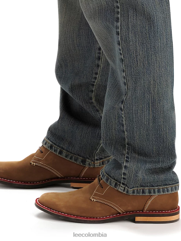 Lee hombres Vaqueros holgados de pierna recta con ajuste personalizado (grandes y altos) piedra desgastada ropa Z6H6F583