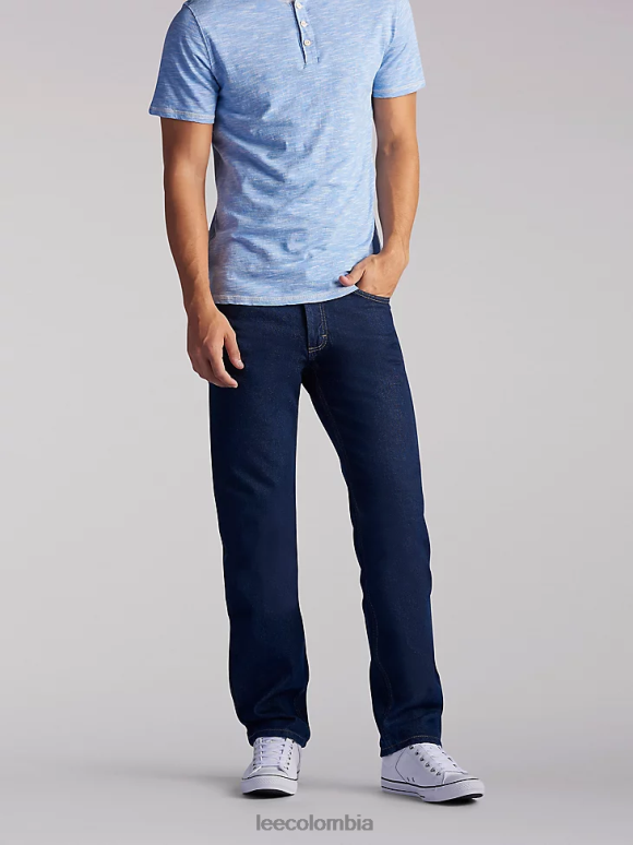 Lee hombres Vaqueros rectos de corte regular 100% algodón prelavado de pimienta ropa Z6H6F491