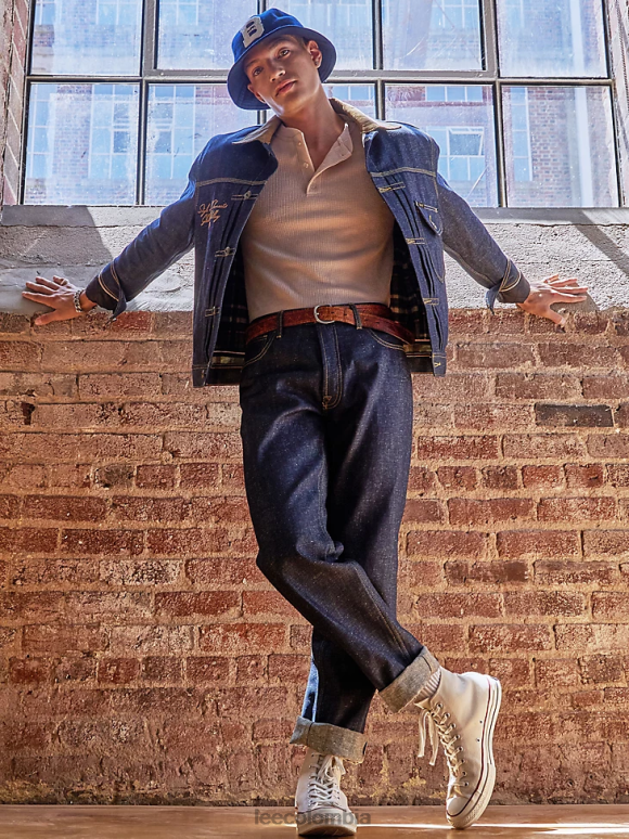 Lee x The Brooklyn Circus hombres jean vaquero 101b con hebilla trasera orillo índigo ropa Z6H6F604