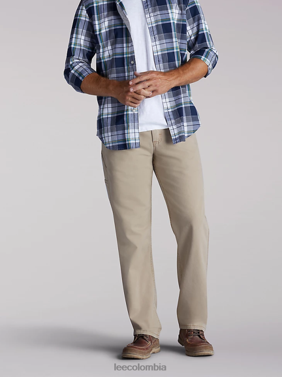 Lee hombres vaquero de carpintero lona caqui ropa Z6H6F649