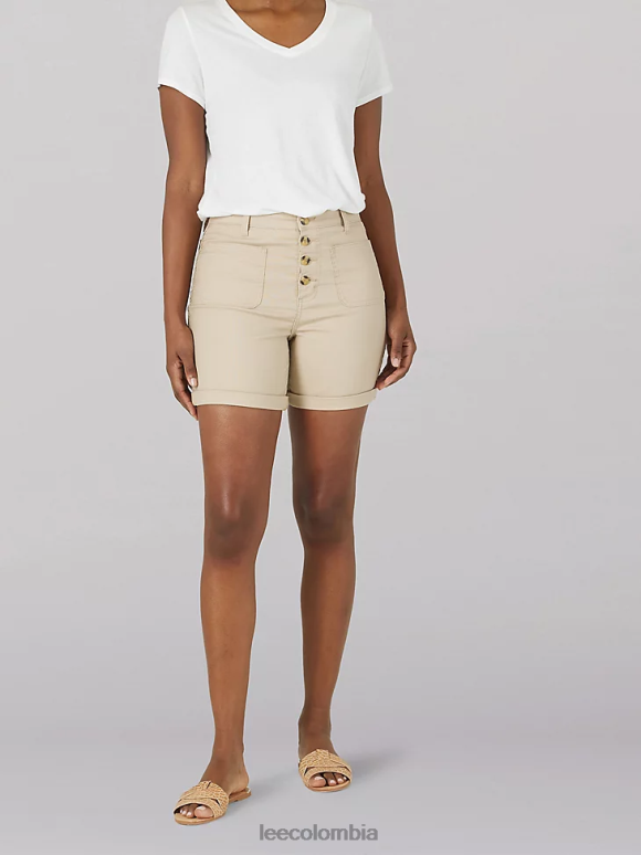 Lee mujer shorts legendarios de talle alto y ajuste relajado con parches bronceado oxford ropa Z6H6F339