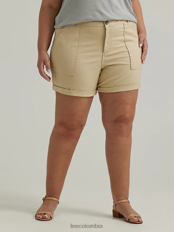 Lee mujer legendario rodado corto (más) beige pionero ropa Z6H6F285
