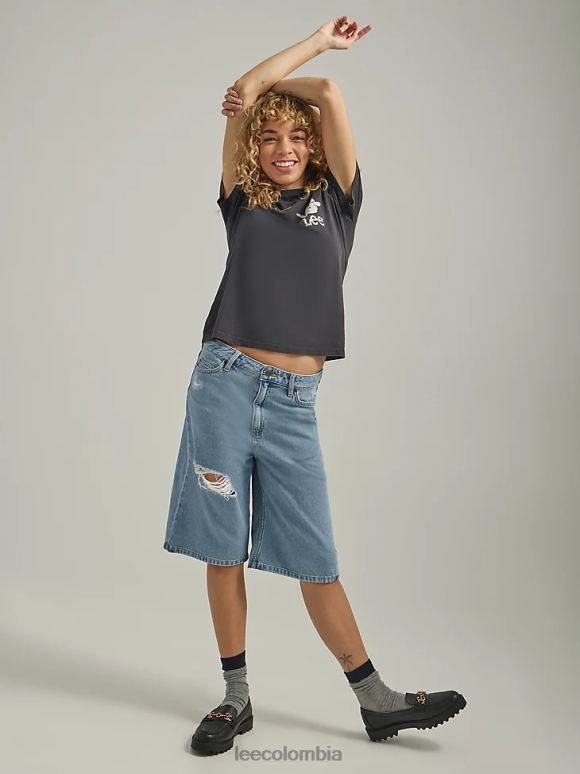 Lee mujer bermudas cortas de mezclilla de corte holgado atenuado dx ropa Z6H6F316