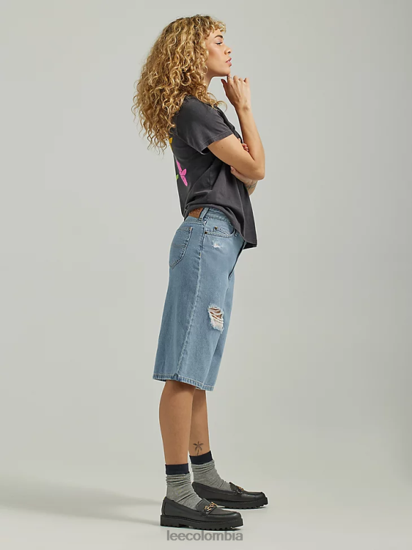 Lee mujer bermudas cortas de mezclilla de corte holgado atenuado dx ropa Z6H6F316