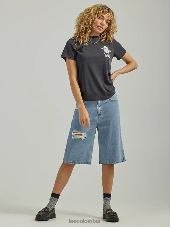 Lee mujer bermudas cortas de mezclilla de corte holgado atenuado dx ropa Z6H6F316