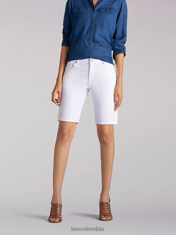 Lee mujer bermudas kathy de ajuste relajado blanco ropa Z6H6F321