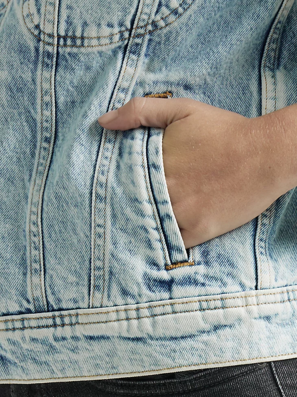 Lee mujer chaleco de mezclilla perla foto sensible ropa Z6H6F411