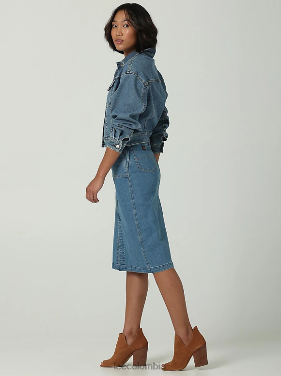 Lee mujer falda midi con cremallera lateral multiusos moderna vintage piedra de chester ropa Z6H6F420