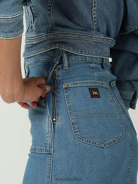 Lee mujer falda midi con cremallera lateral multiusos moderna vintage piedra de chester ropa Z6H6F420