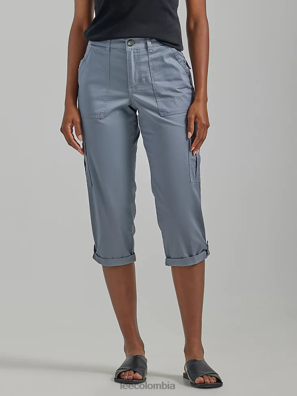 Lee mujer capri cargo relajado ultra lux con flex-to-go (pequeño) gris tecnología ropa Z6H6F459