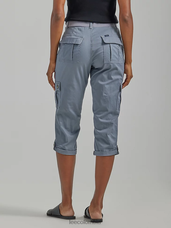 Lee mujer capri cargo relajado ultra lux con flex-to-go (pequeño) gris tecnología ropa Z6H6F459