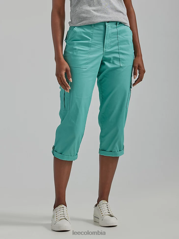 Lee mujer capri cargo relajado ultra lux con flex-to-go (pequeño) jade polvoriento ropa Z6H6F457