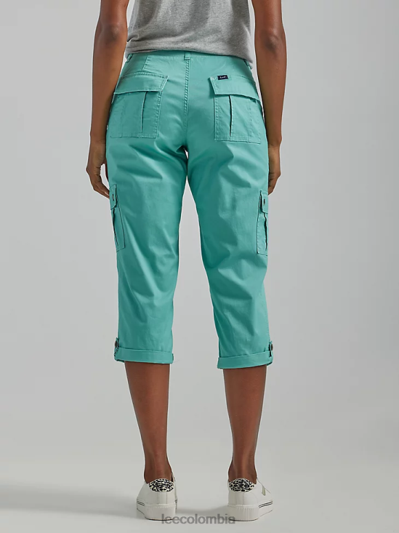Lee mujer ultra lux con capri cargo relajado y flexible jade polvoriento ropa Z6H6F432