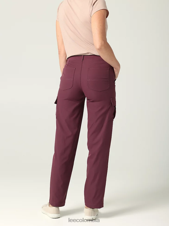 Lee mujer Pantalón cargo de pierna recta ultra lujoso con costuras flexibles para llevar arándano ropa Z6H6F231