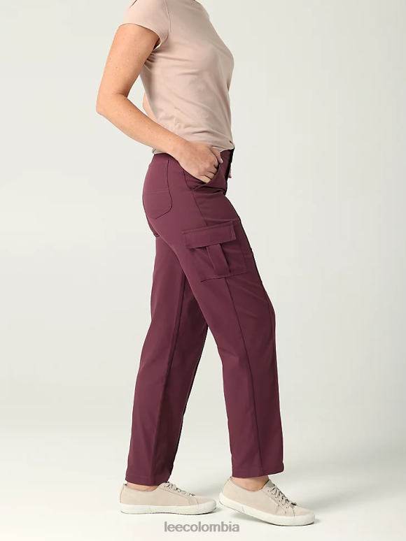 Lee mujer Pantalón cargo de pierna recta ultra lujoso con costuras flexibles para llevar arándano ropa Z6H6F231
