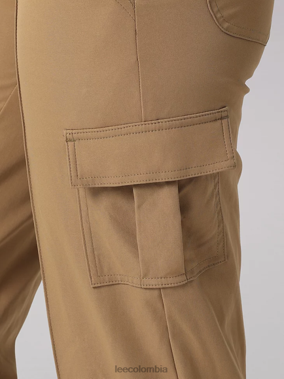 Lee mujer Pantalón cargo de pierna recta ultra lujoso con costuras flexibles para llevar caqui oscuro ropa Z6H6F232