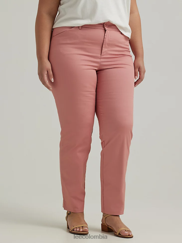 Lee mujer Pantalón de pernera recta y corte holgado sin arrugas (plus) en rosa Mallory naranja mallory ropa Z6H6F198