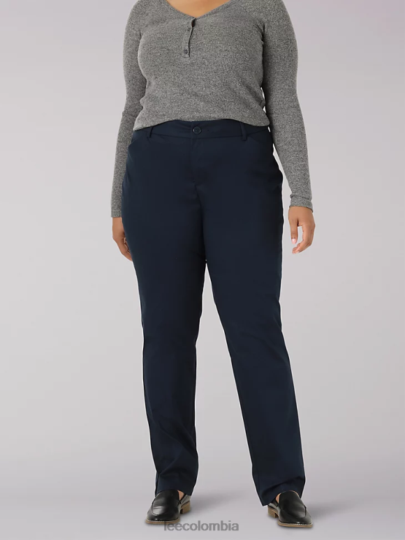 Lee mujer Pantalón de pierna recta y corte relajado sin arrugas (más) azul imperial ropa Z6H6F202