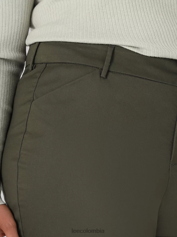 Lee mujer Pantalón de pierna recta y corte relajado sin arrugas (más) oliva frontera ropa Z6H6F200