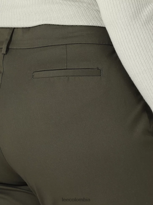 Lee mujer Pantalón de pierna recta y corte relajado sin arrugas (más) oliva frontera ropa Z6H6F200