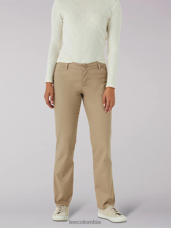Lee mujer Pantalón de pierna recta y corte relajado sin arrugas (pequeño) linaza ropa Z6H6F218