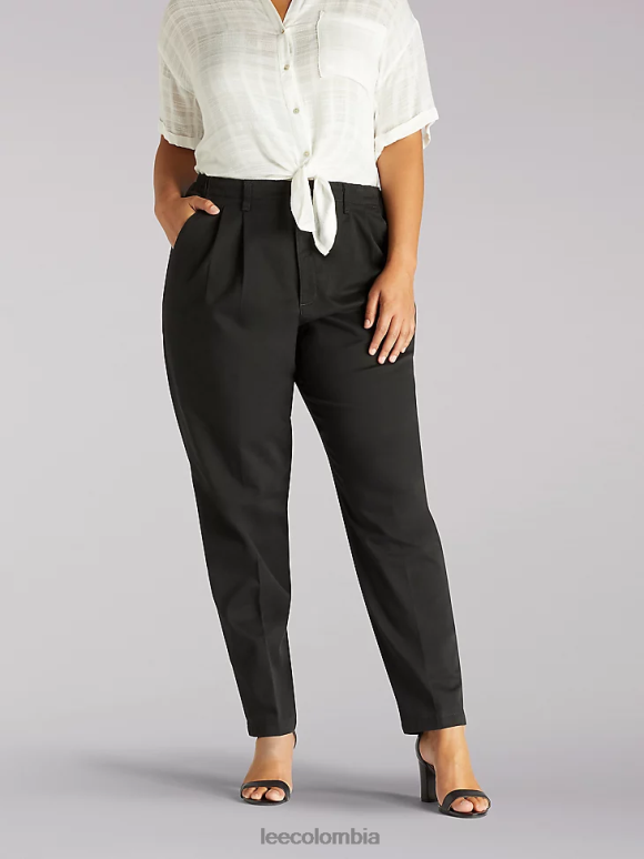 Lee mujer pantalones elásticos laterales (plus) negro ropa Z6H6F211