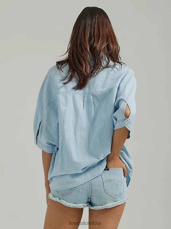 Lee mujer camisa holgada con botones y un bolsillo espuma ropa Z6H6F399