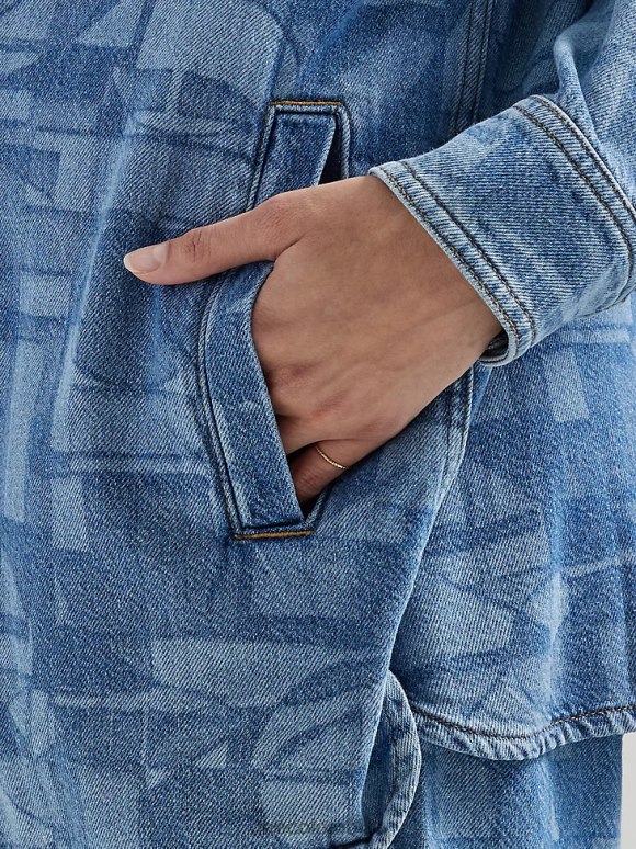 Lee mujer sobrecamisa geométrica de ajuste relajado geo láser ropa Z6H6F401